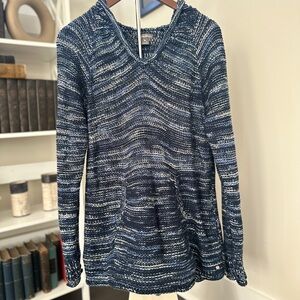 Eddie Bauer Blue Knit Tunic Hoodie